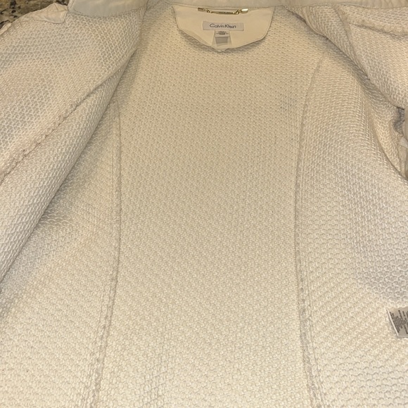 CALVIN KLEIN WHITE LEATHER JACKET SZ XL - Picture 9 of 14
